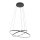 Suspension LED Noir 2 anneaux métal ajustable