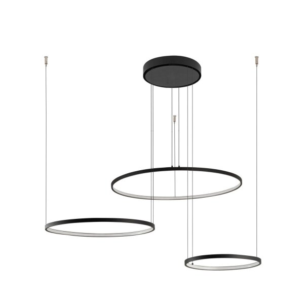 Suspension LED Noir 4000 K 1800 lm Métal Moderne