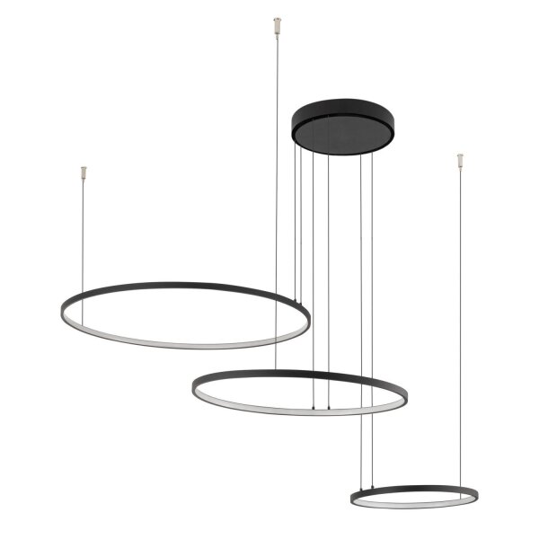 Suspension LED Noir 4000 K 1800 lm Métal Moderne