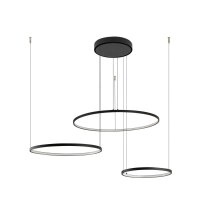 Suspension LED Noir 4000 K 1800 lm M&eacute;tal Moderne