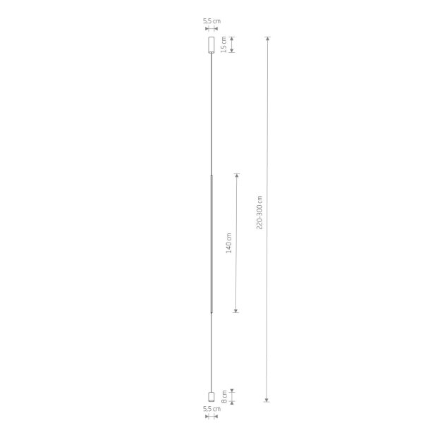 Suspension LED étroite Ø 5,5 cm Noir 4000 K 700 lm Métal