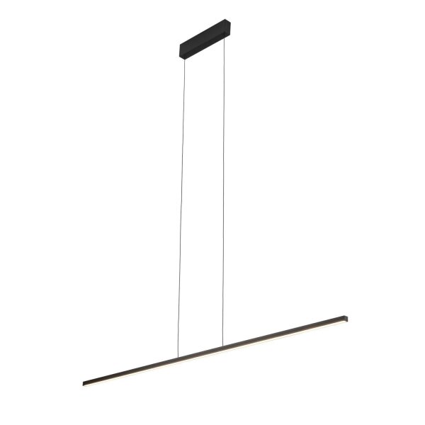 Lampe LED à suspendre noire 4000 K L : 150 cm allongée blanc neutre