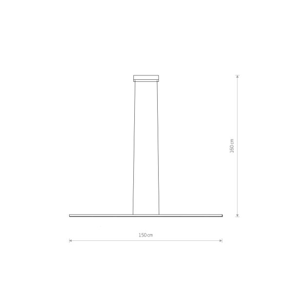 Lampe LED à suspendre noire 4000 K L : 150 cm allongée blanc neutre