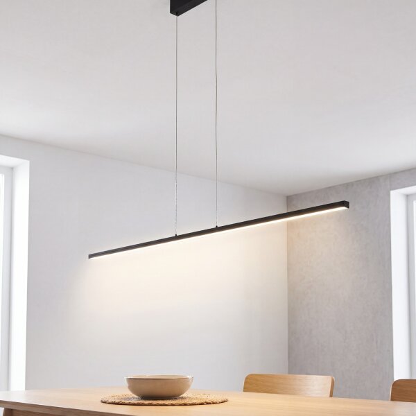 Lampe LED à suspendre noire métal 4000 K 1700 lm L : 180 cm