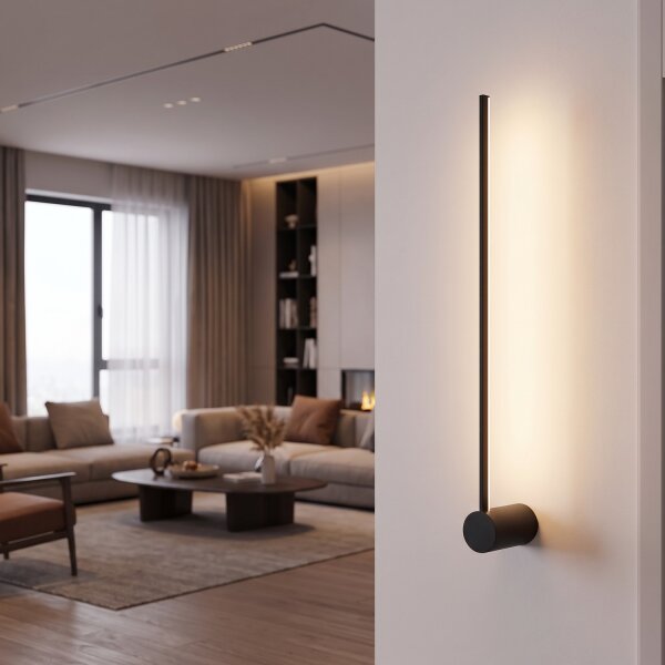 Applique LED noire aluminium 4000 K 390 lm indirecte