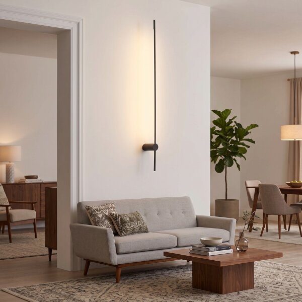 Applique indirecte LED noir 4000 K 570 lm 1,2 m de haut