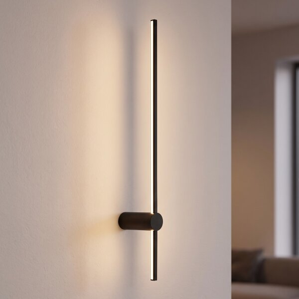 Applique LED noire 4000 K indirecte 80 cm de haut Métal