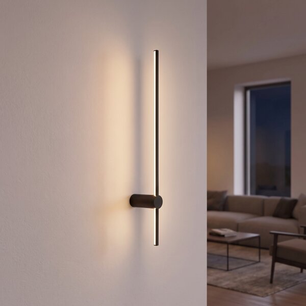 Applique LED noire 4000 K indirecte 80 cm de haut Métal