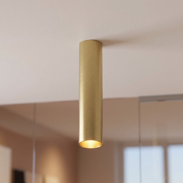 Plafonnier GU10 R35 Ø 4 cm H : 18,5 cm Laiton véritable Métal