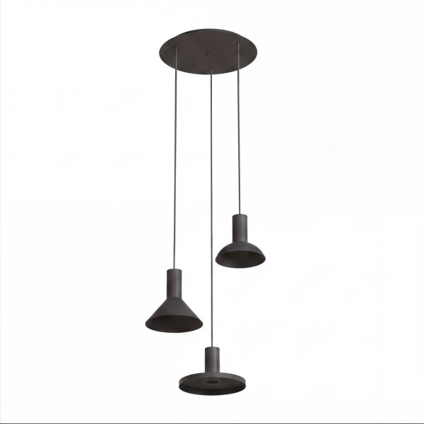 Suspension noir 3 flammes GU10 métal orientable