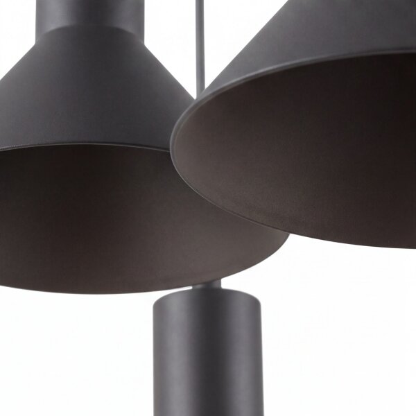 Suspension noir 3 flammes GU10 métal orientable