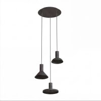 Suspension noir 3 flammes GU10 métal orientable