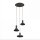 Suspension noir 3 flammes GU10 métal orientable