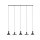 Suspension 5 flammes GU10 noir métal orientable