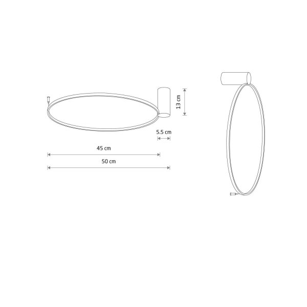 Applique décorative LED Noir 4000 K 600 lm Ø 45 cm Moderne