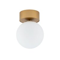 Plafonnier Bad Kugel Ø 12 cm G9 en or mat blanc rond