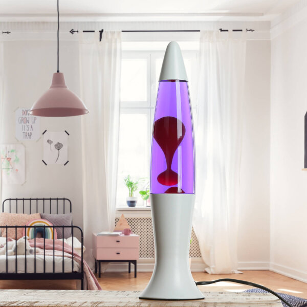 Lampe à Lave Blanc Violet Rouge Rétro Design Salon ROXY