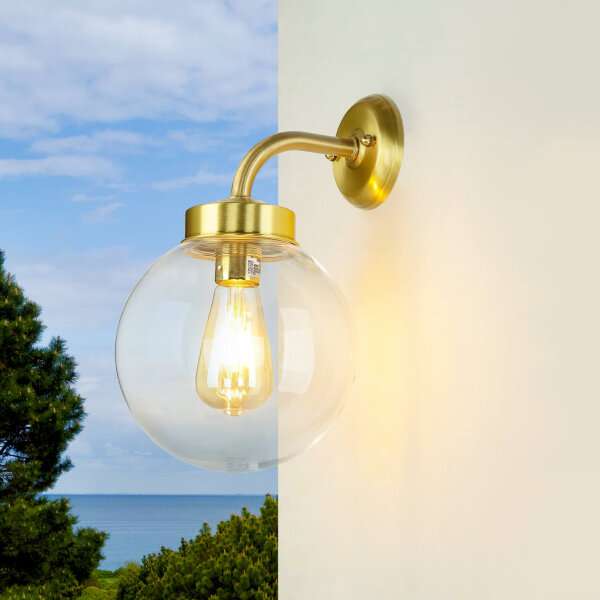 Lampe dextérieur laiton Abat-jour sphérique E27 mur maison jardin