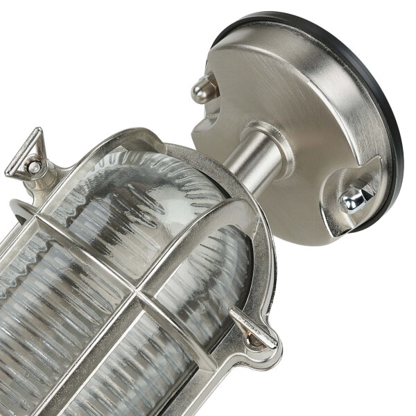 Lampe dextérieur mur laiton verre IP64 E27 en antique