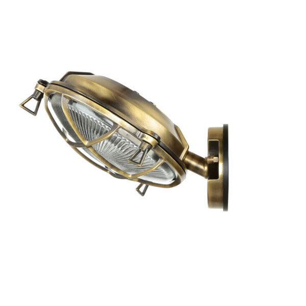 Lampe dextérieur Maritim laiton véritable verre strié IP64 E27 SERIFOS