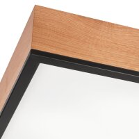 Plafonnier carré L : 48 cm bois métal pour...