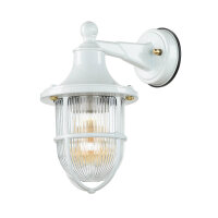 Applique extérieure Blanc IP64 E27 verre laiton...