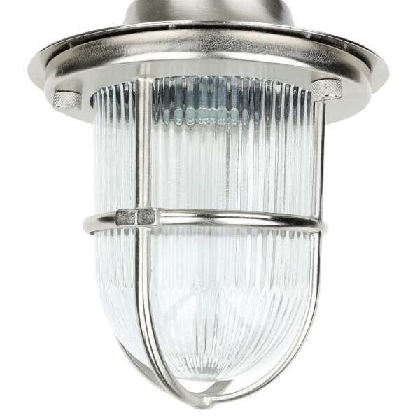 Petit plafonnier extérieur E27 laiton Verre cannelé Maritim