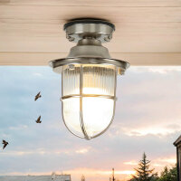 Petit plafonnier extérieur E27 laiton Verre...