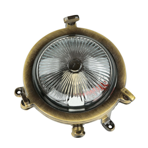 Lampe dextérieur hublot G9 Ø 14 cm laiton verre