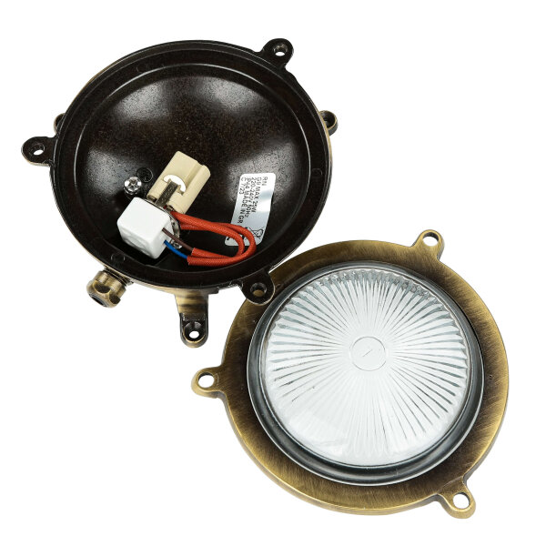 Lampe dextérieur hublot G9 Ø 14 cm laiton verre