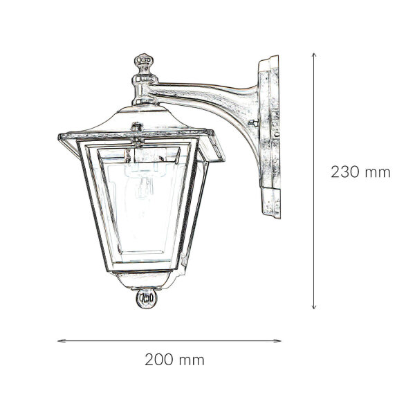 Lampe dextérieur mur laiton massif en nickel E27