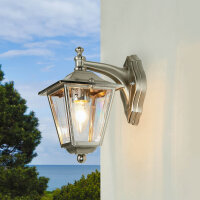 Lampe dextérieur mur laiton massif en nickel E27