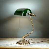 Lampe de banquier laiton massif 35,5 cm Interrupteur...