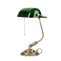 Lampe de banquier laiton massif 35,5 cm Interrupteur...