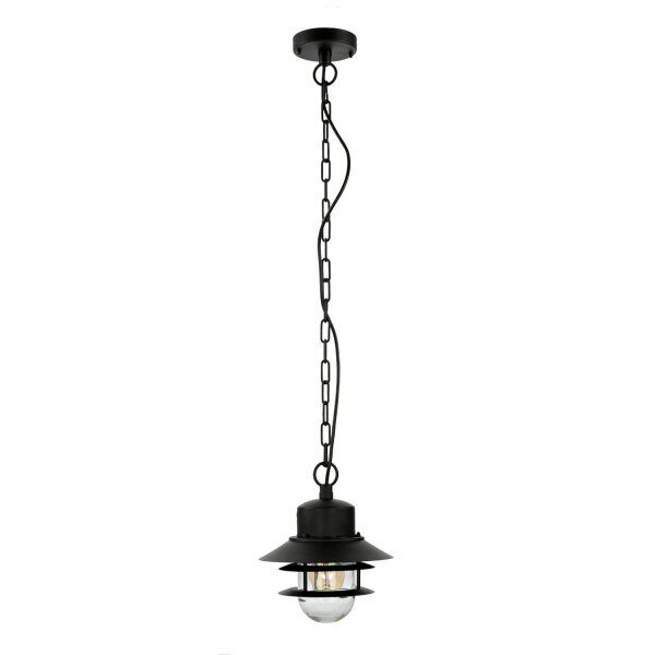 Lampe dextérieur IP44 E27 noir verre inox Maritim