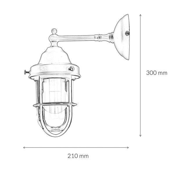 Lampe dextérieur mur laiton verre Maritim IP44 E27