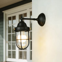 Lampe dextérieur mur laiton verre Maritim IP44 E27