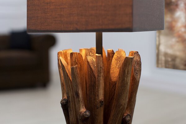 Lampe Moderne Table Lampe design en bois véritable