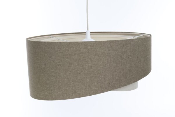 Suspension Tissu Ø 50 cm rond E27 Marron Crème Moderne