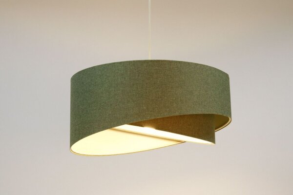 Suspension Tissu Vert E27 ronde D : 50 cm Moderne INGRAM