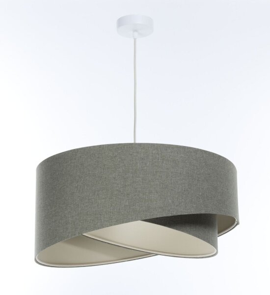 Suspension ronde D : 45 cm E27 Vert Tissu Moderne ajustable