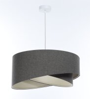 Suspension ronde Ø 50 cm E27 Gris Tissu Moderne...