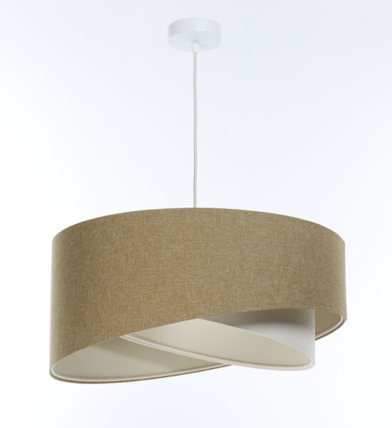 Suspension ronde D : 40 cm E27 Beige Crème réglable