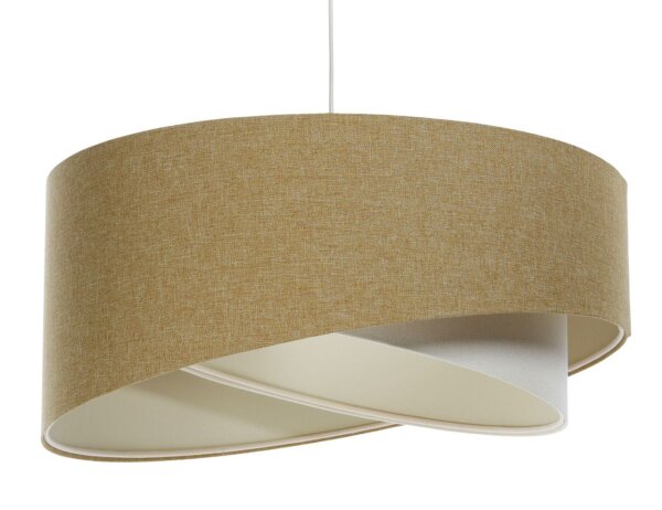 Suspension ronde D : 40 cm E27 Beige Crème réglable