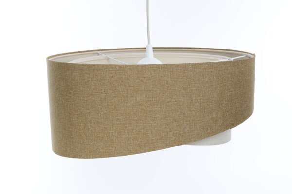 Suspension ronde D : 40 cm E27 Beige Crème réglable