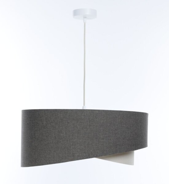Lampe à suspendre Gris Crème E27 ronde Ø 40 cm Tissu Moderne
