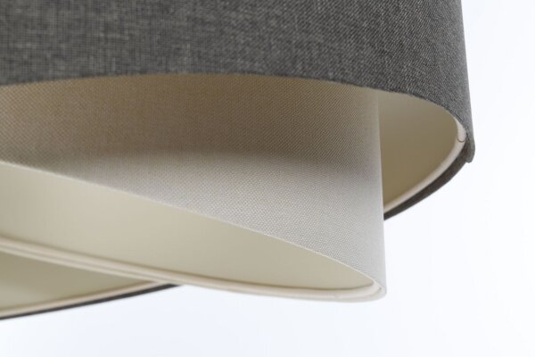 Lampe à suspendre Gris Crème E27 ronde Ø 40 cm Tissu Moderne