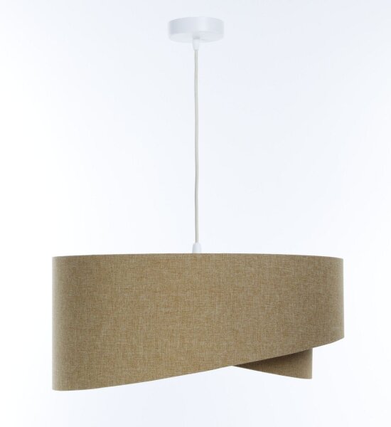 Lampe à suspendre E27 Abat-jour en tissu Ø 40 cm en beige Boho confortable