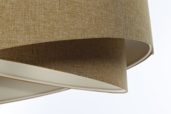 Lampe à suspendre E27 Abat-jour en tissu Ø 40 cm en beige Boho confortable