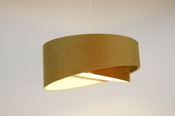 Lampe à suspendre E27 Abat-jour en tissu Ø 40 cm en beige Boho confortable